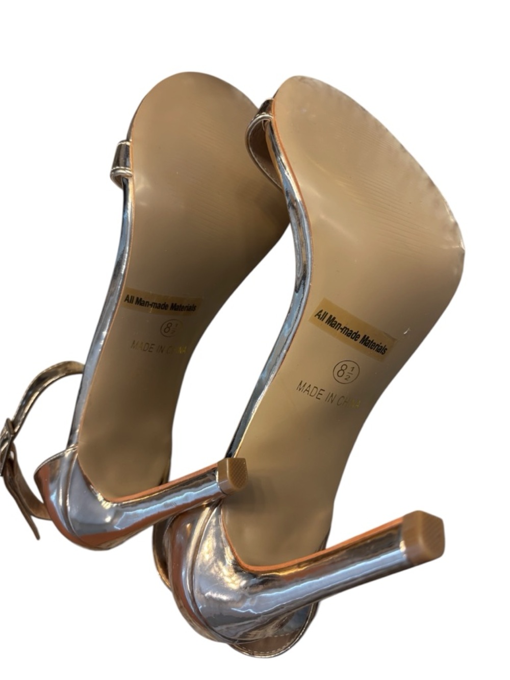 Rose Gold Ankle Strap Heels - Picture 4 of 5